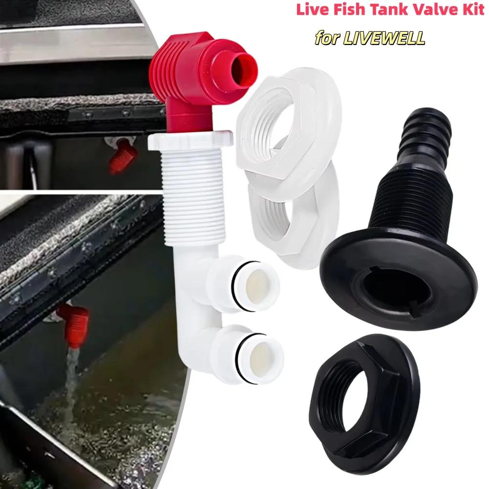 

5pcs Car Pump-Out/Aerator Boat ABS For Livewells For Baitwells Live Fish Tank Valve Kit Accessories