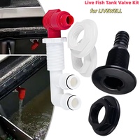 5pcs Car Pump-Out/Aerator Boat ABS For Livewells For Baitwells Live Fish Tank Valve Kit Accessories