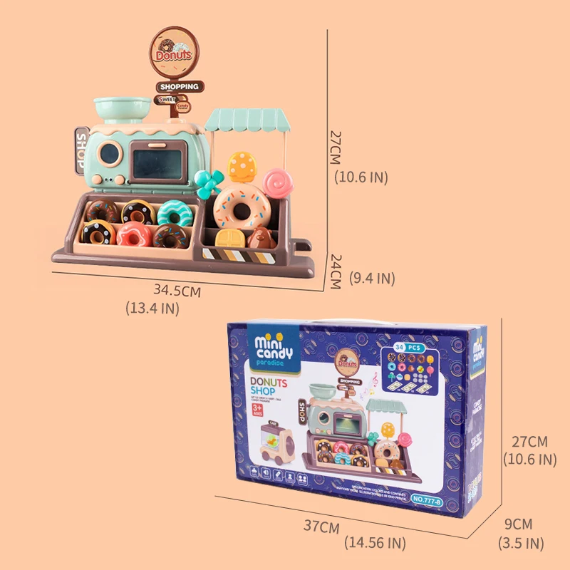 Bambini simulazione supermercato giocattolo per ragazze cibo in miniatura gioca con musica dessert registratore di cassa gioco giocattoli da cucina 3 anni