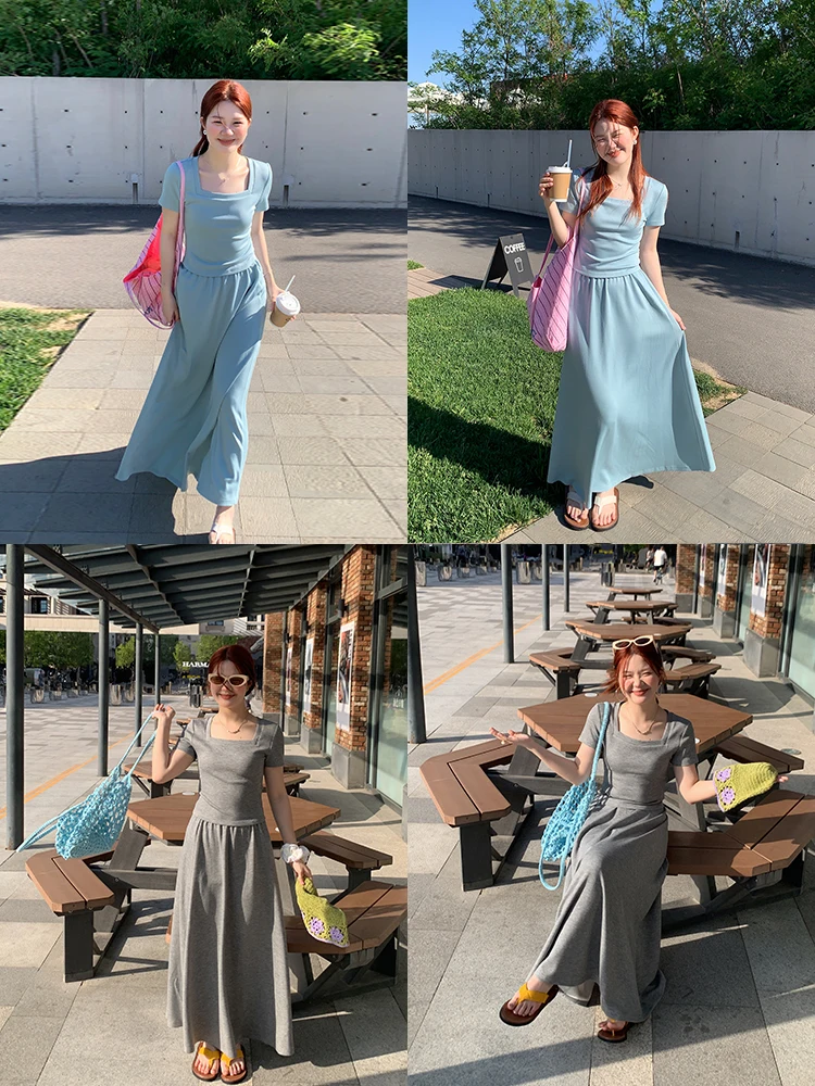 

Юбка-миди А-силуэта для похудения, корейский стиль, универсальный простой дизайн, хлопковый материал, средняя талия, для молодых женщин 8-24 лет