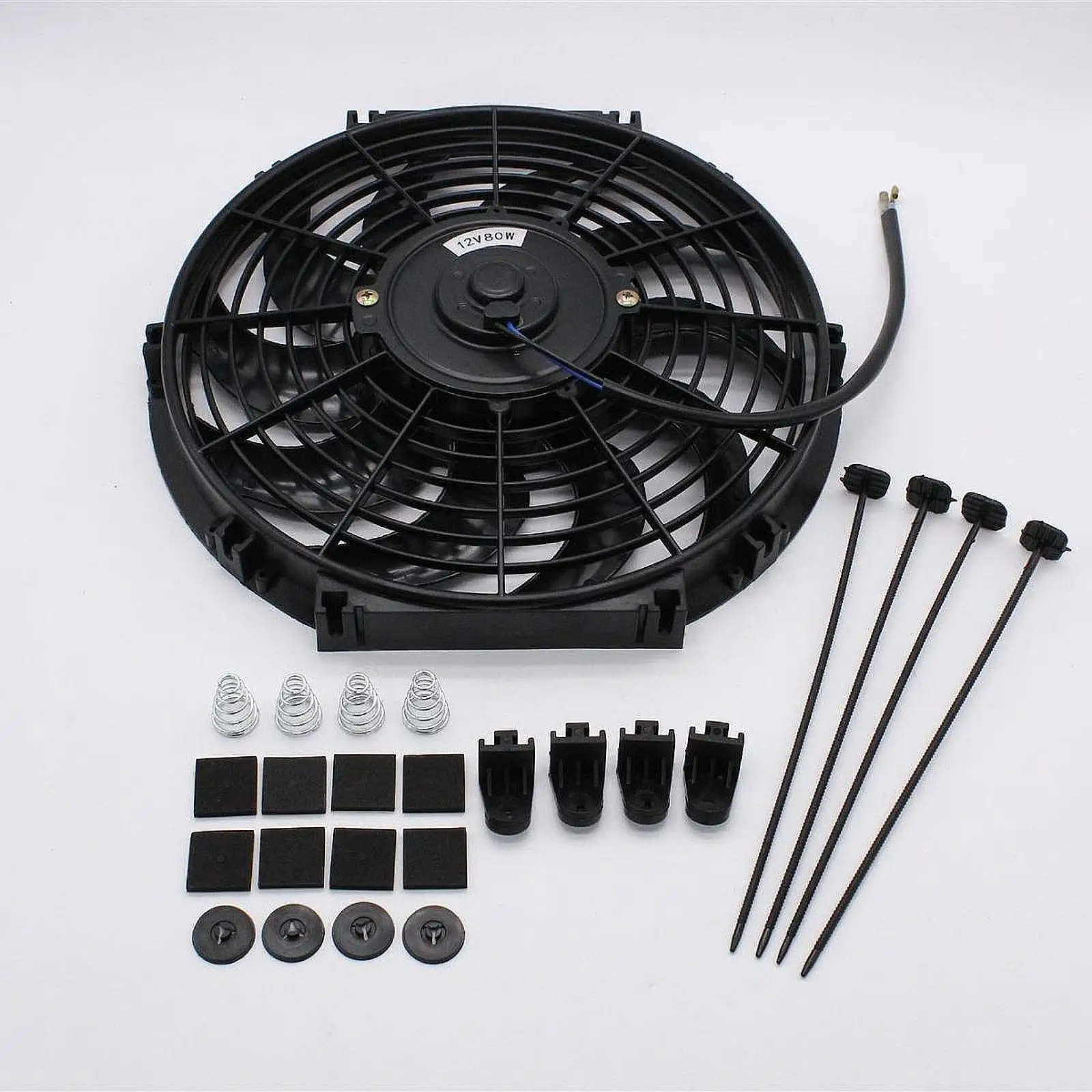 Generic 12 inch Slim Fan Push Pull Electric Radiator Cooling Mount Kit with Hardware Universal Auto Accessories Easy to Install