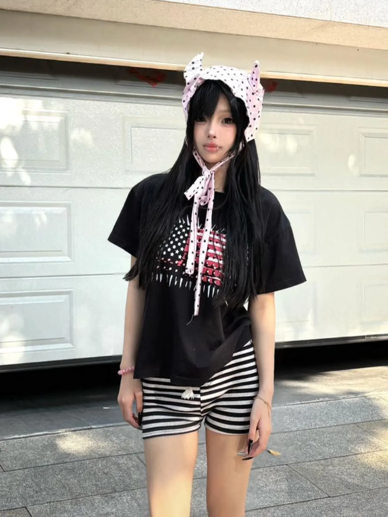 American Style Street Retro Unique Weathered Union Jack Print Loose Casual Pure Cotton Short Sleeve T-Shirt Women's Couple Top