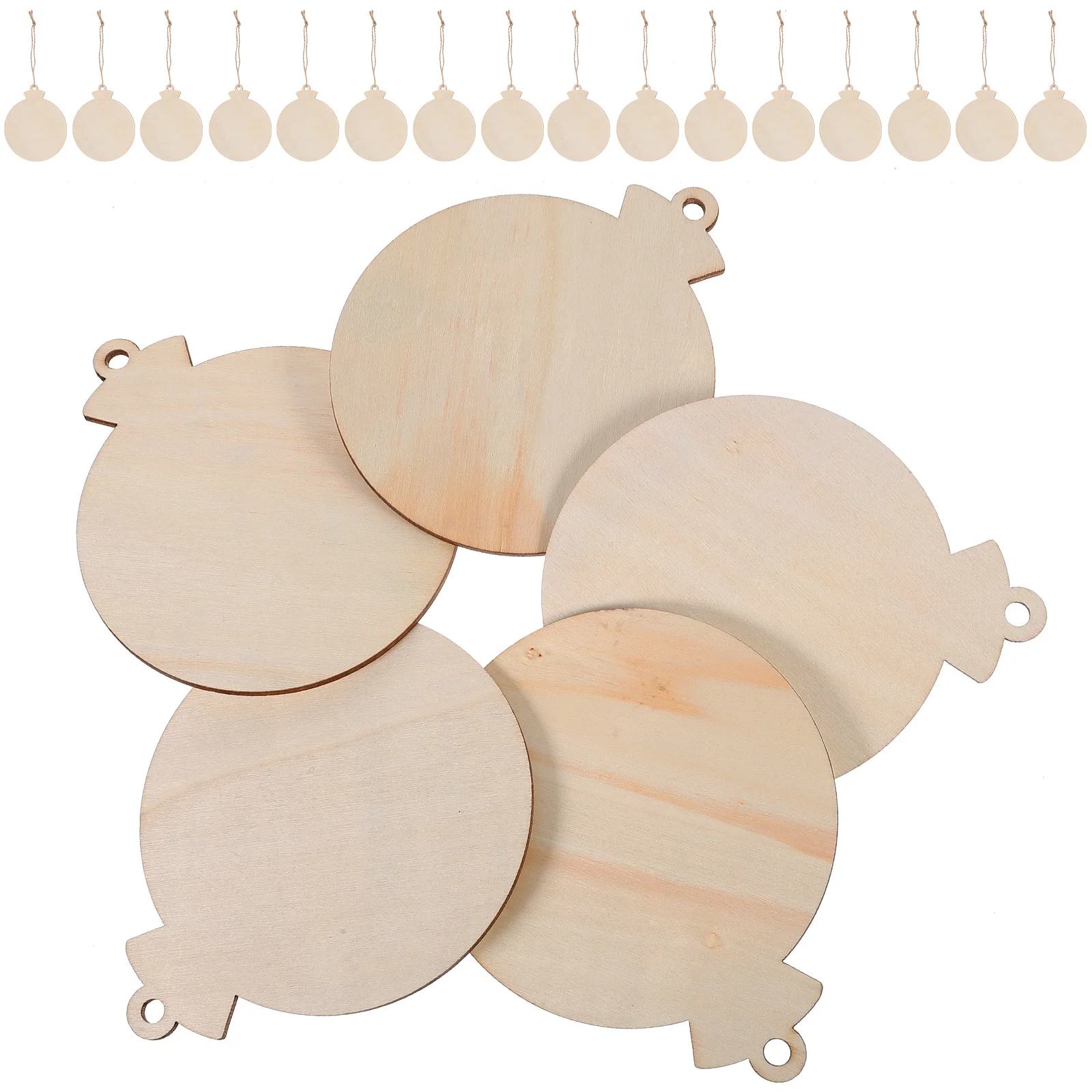 

50 Pcs Wooden Christmas Ornaments Craft Crafts Unfinished Decorations Predrilled Natural Slices Classroom
