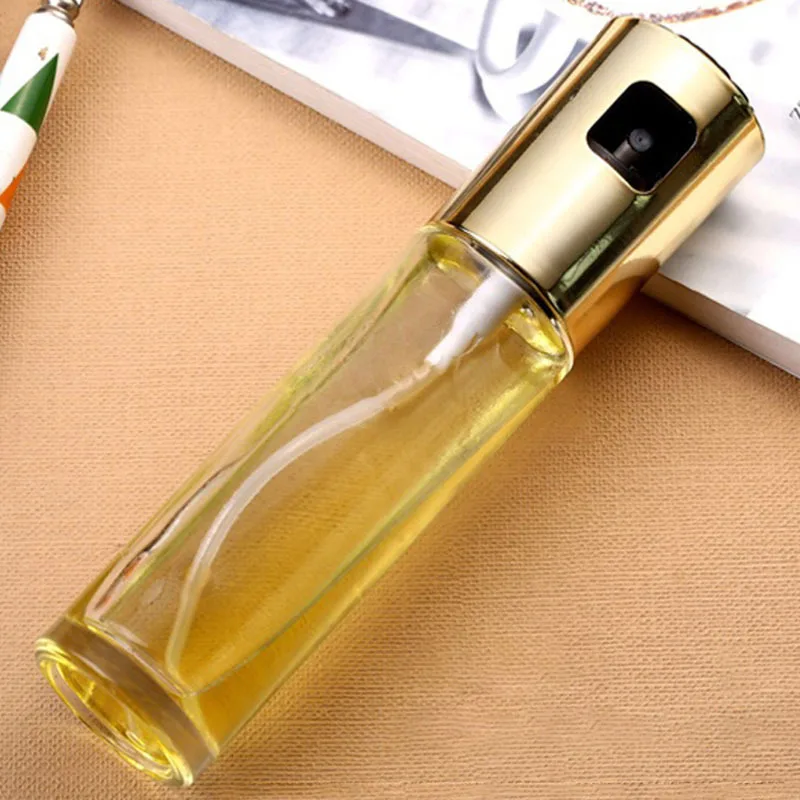 

High Borosilicate Glass Spray Oil Bottle 304 Stainless Steel Nozzle Press Type Leak Proof Oil Pot Kitchen Restaurant Barbecue