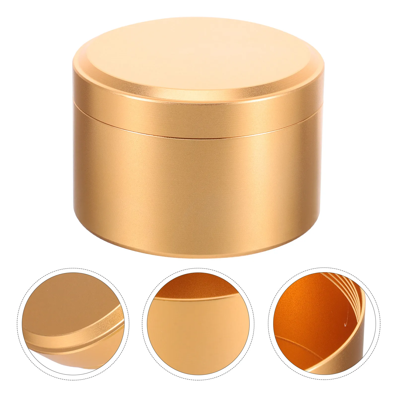 1Pcs Fine Craftsmanship Metal Tea Canister Delicate Round Sealed Jar for Tea Leaves Candy Chocolate Mints Powder Portable