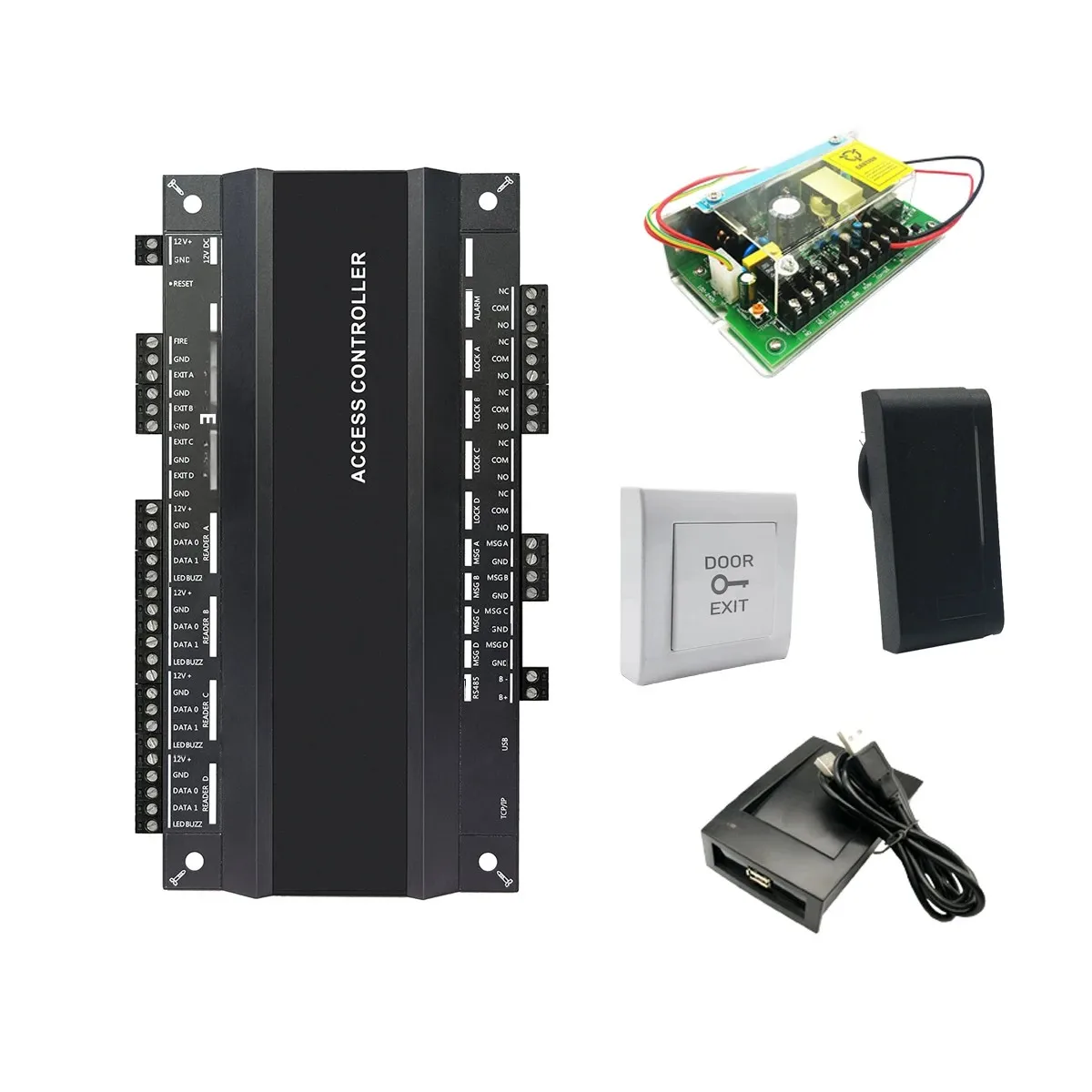 2 Door TCP/IP WiFi Access Control System Kit Web Cloud Remote Management Wiegand Card Security Door Lock Control