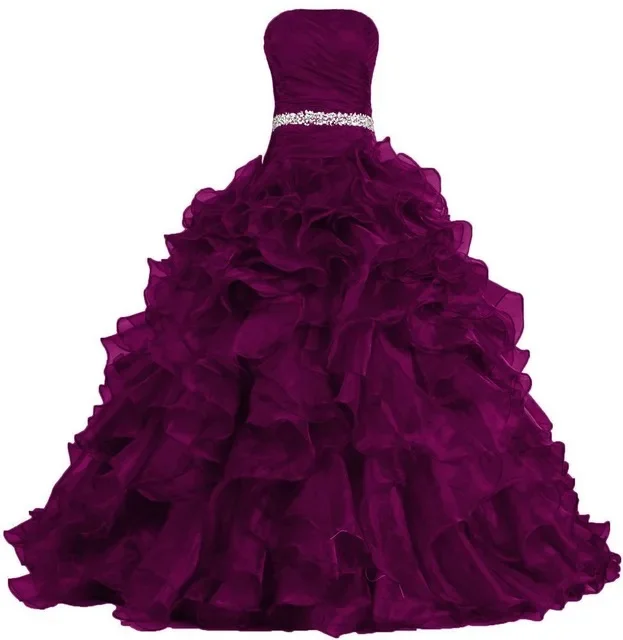 Elegante Ruches 2024 Quinceane Voor 15 Jaar Strapless Vintage Stijl Feestjurk Organza Baljurk Quinceanera Jurk