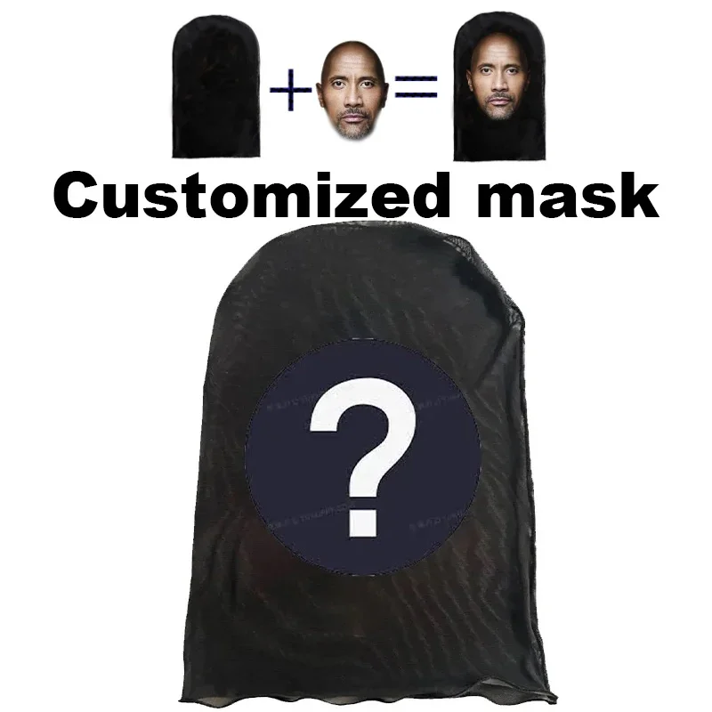 New 3D Printed Custom Mask Elastic Mesh Full Face Custom Mask for Unisex Cos Headwear HipHop Fashion Balaclava Hood Hat Headgear