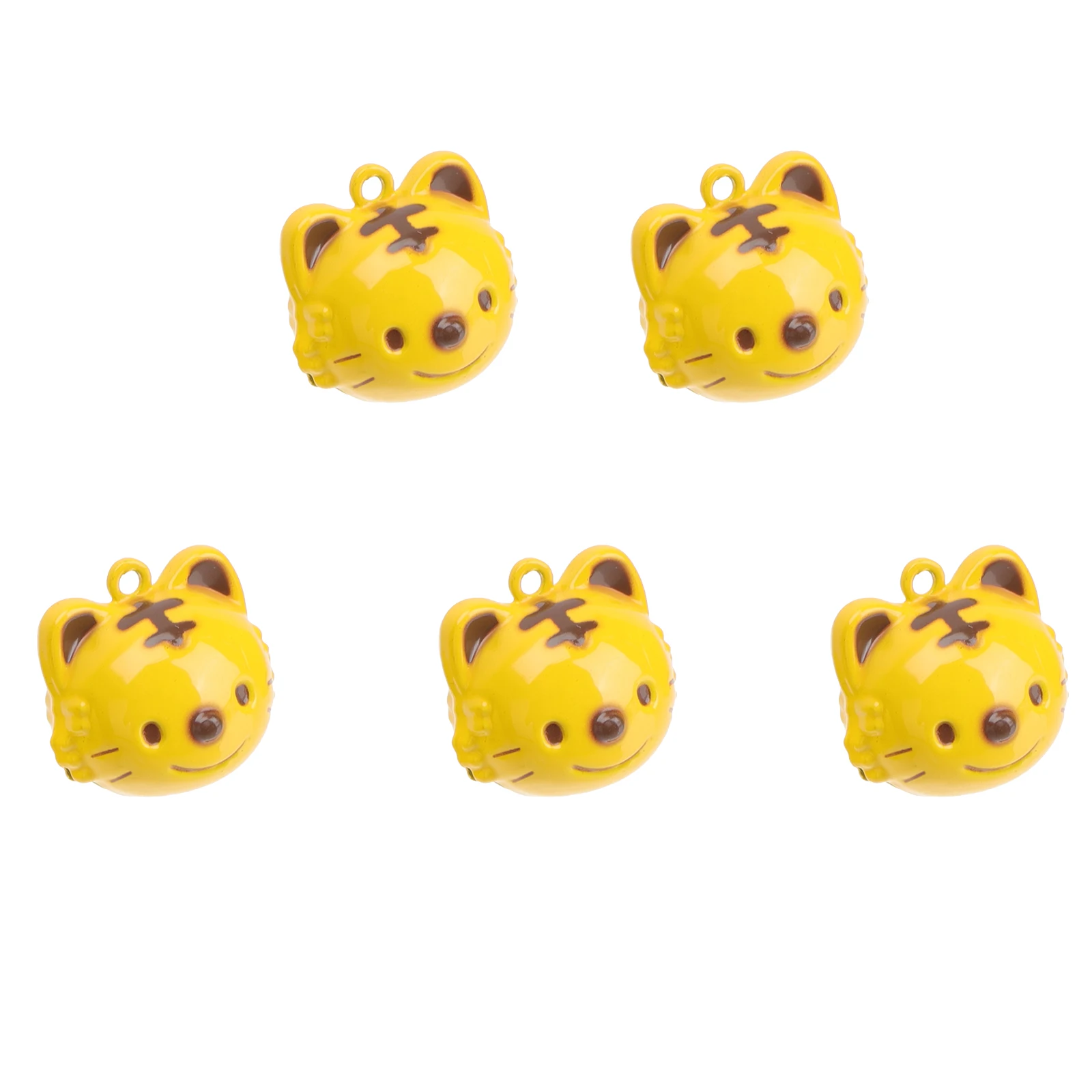 

5 Pcs Tiger Bell Decoration Pendant Keychain with DIY Iron Miniature Charm for Bracelet Jewelry Travel Keychains