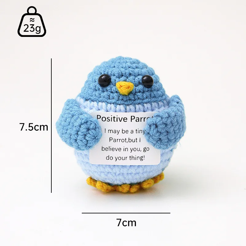 Gehäkelte Tierfiguren zur Emotionalen Unterstützung, Lustige Geschenke für Freunde, Tisch- und Bücherregal-Dekoration – Detail 9