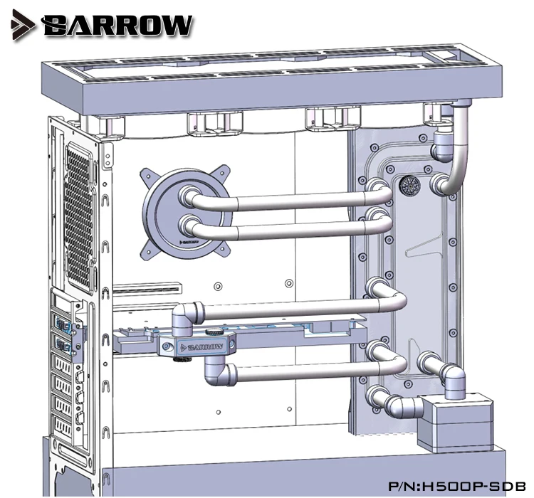 Barrow Acrylic Ban Kênh Nước Dung Dịch Bộ Sử Dụng Cho Cooler Master H500P/Bộ CPU Và GPU Khối/Thay Vì Hồ Chứa Nước