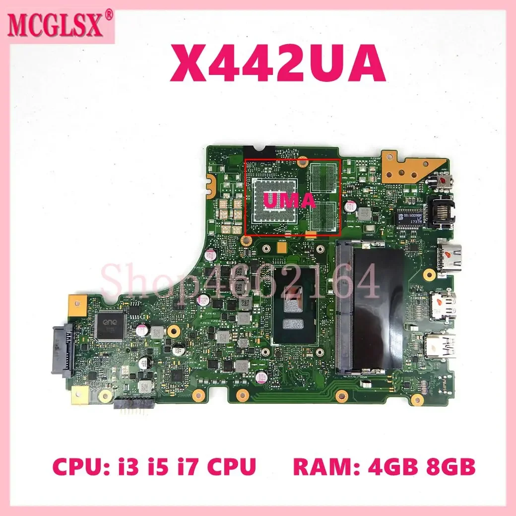 Imagem -02 - Cpu 4gb 8gb-ram Placa-mãe para Asus X442uqr X442un X442unr X442uf X442ur X442urr A480u X442ua X442uar Placa-mãe X442uq i3 i5 i7