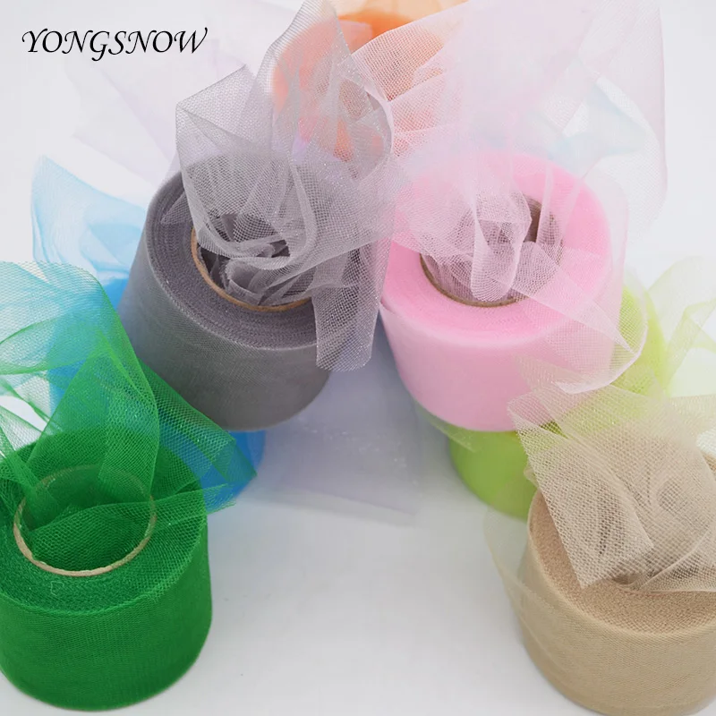 

2Inch * 22Yards Shining Tissue Tulle Roll Paper Spool Tutu Crystal Organza Fabric Pom Poms For Wedding Party Decoration 8Z