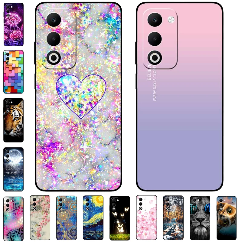 Para Oppo A5 5G CPH2735 Funda Oppo A5 CPH2727 Funda trasera de silicona negra suave de moda para Oppo A5 5G4G Funda protectora de animales