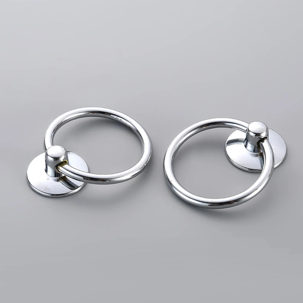 

6Pcs Black Single Hole Circular Door Handle Pull Ring for Cabinet Drawer Dresser Cupboard Wardrobe Single Bore Door Handle