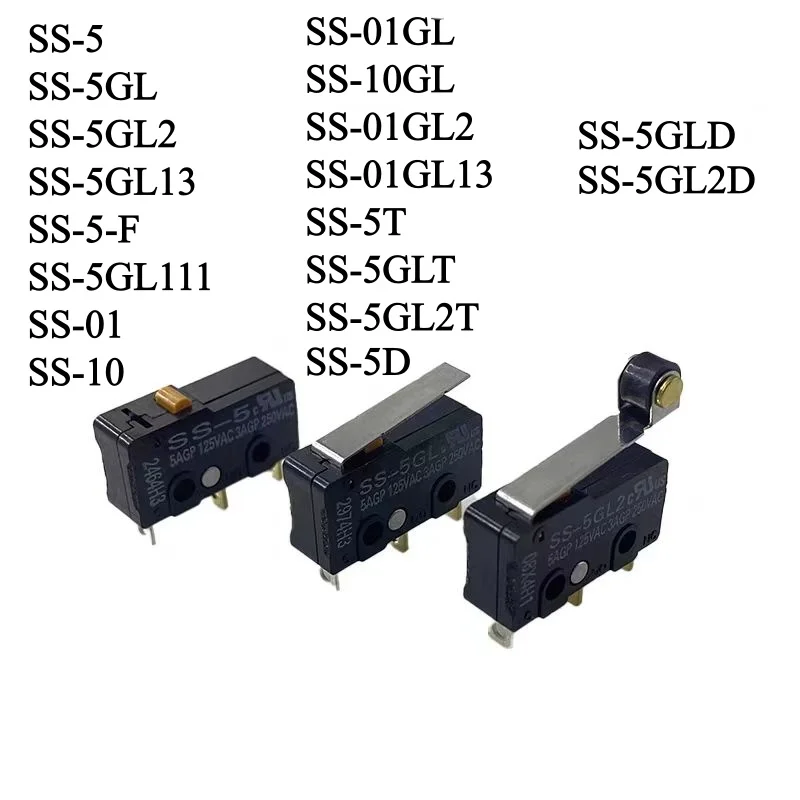 5PCS Original Limit Micro Switch SS-5 SS-5GL SS-5GL2 SS-5GL13 SS-5-F SS-5GL-F SS-10 SS-01 GL GL2 GL13 SS-5GL111 micro switch