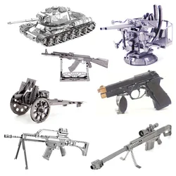 Rompecabezas de Metal 3D para niños, rifle G36 92, pistola AK47, pistola barvet, Rifle de francotirador, KITS de modelos de ensamblaje, rompecabezas DIY, juguetes de regalo