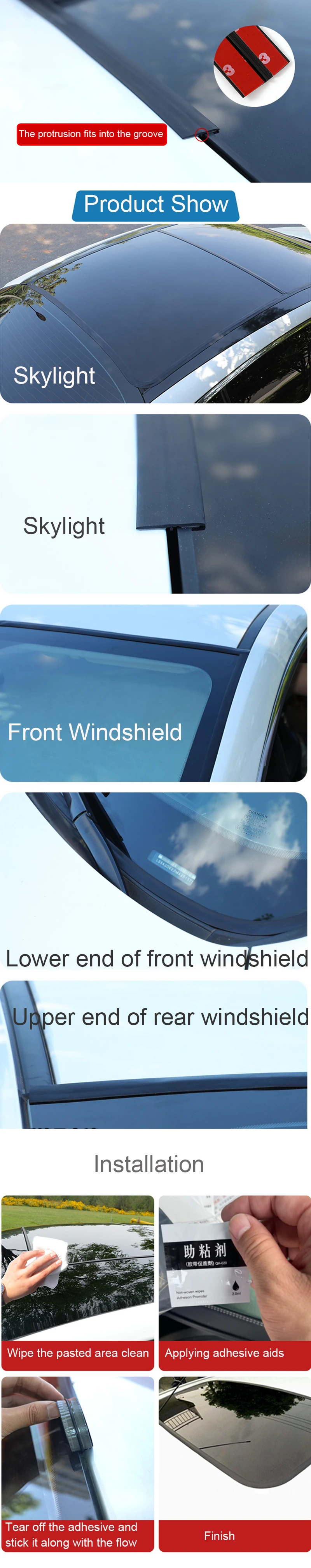 2Meter Gummi Auto Dichtung Streifen 14/19/27/30/35mm Auto Dach windschutzscheibe Dichtstoff Schutz Fenster Dichtung Streifen Schallschutz Band – Detail 21