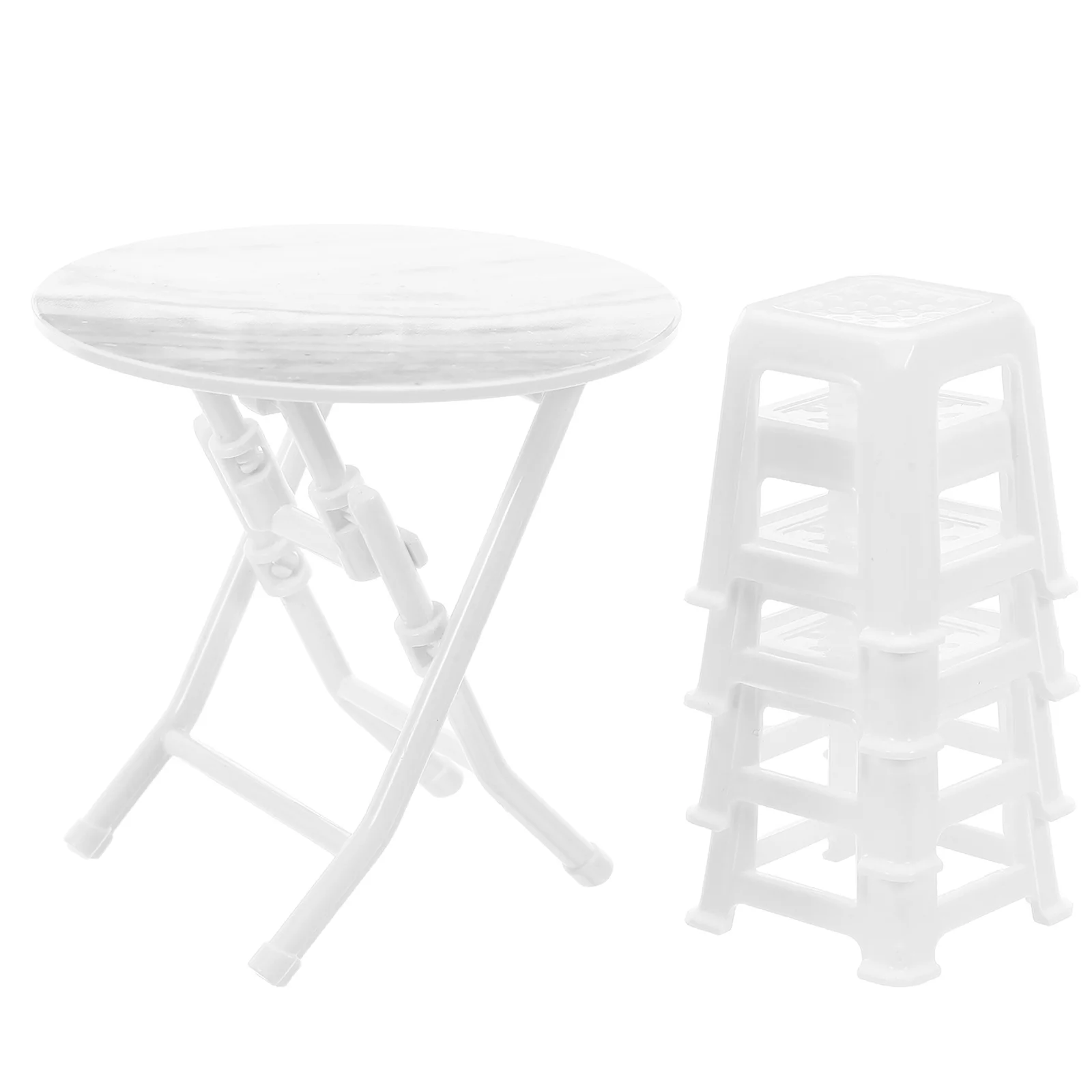 

1 set Miniature Table Chair Set Plastic Dollhouse Furniture For Diy Decor Photography Props Tiny Home Furnishings Playroom Kids