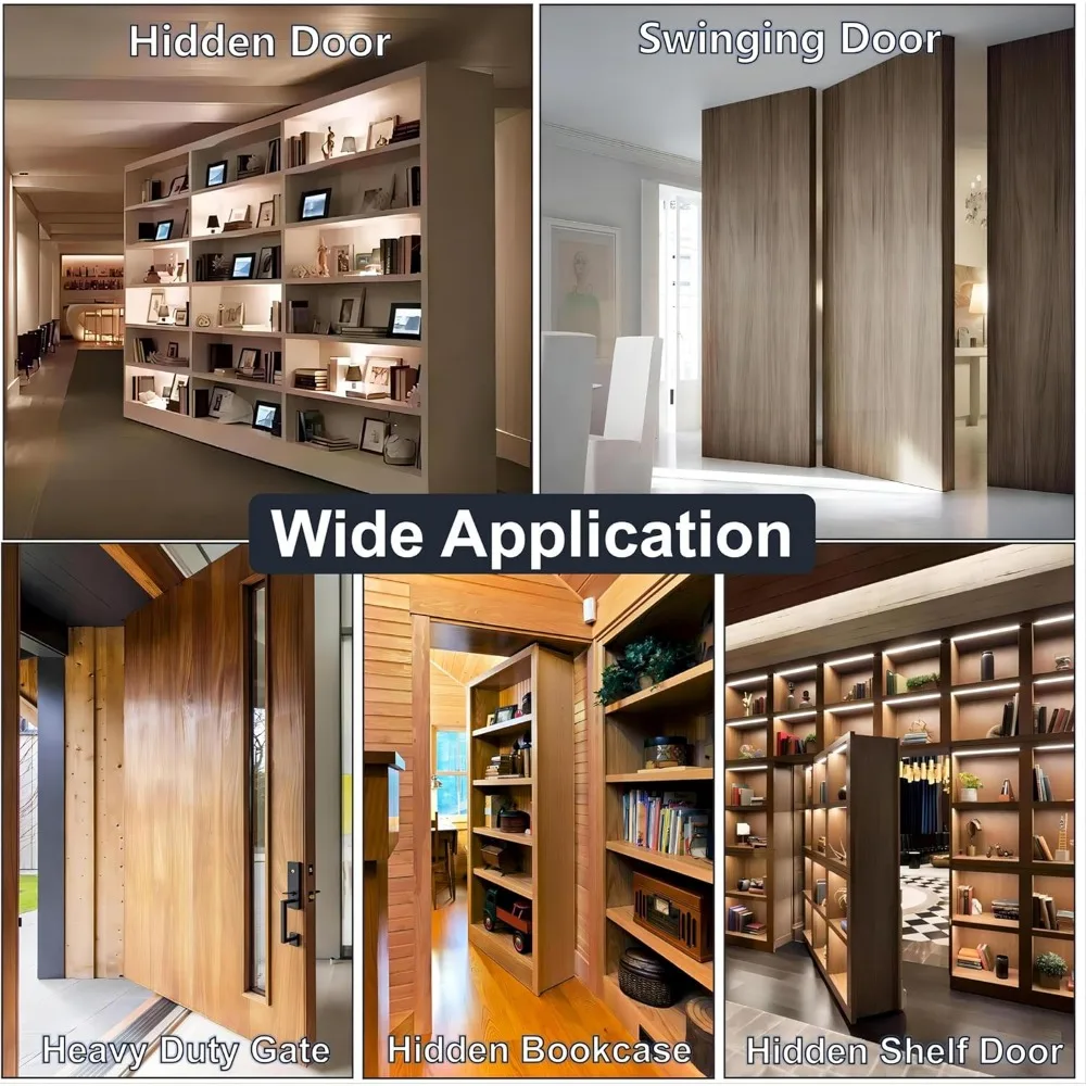Tragendes Drehscharnier für Geheime Türen und Schrankbücherregale – 570 Pfund Tragkraft, 360 °   Drehbare, robuste, versteckte Tür aus Stahl