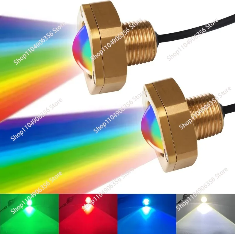 Light Emitting Diode Boat Light Accessories 316L Stainless Steel 27W IP68 Waterproof Boat Drain Plug, Marine Supplies with Light