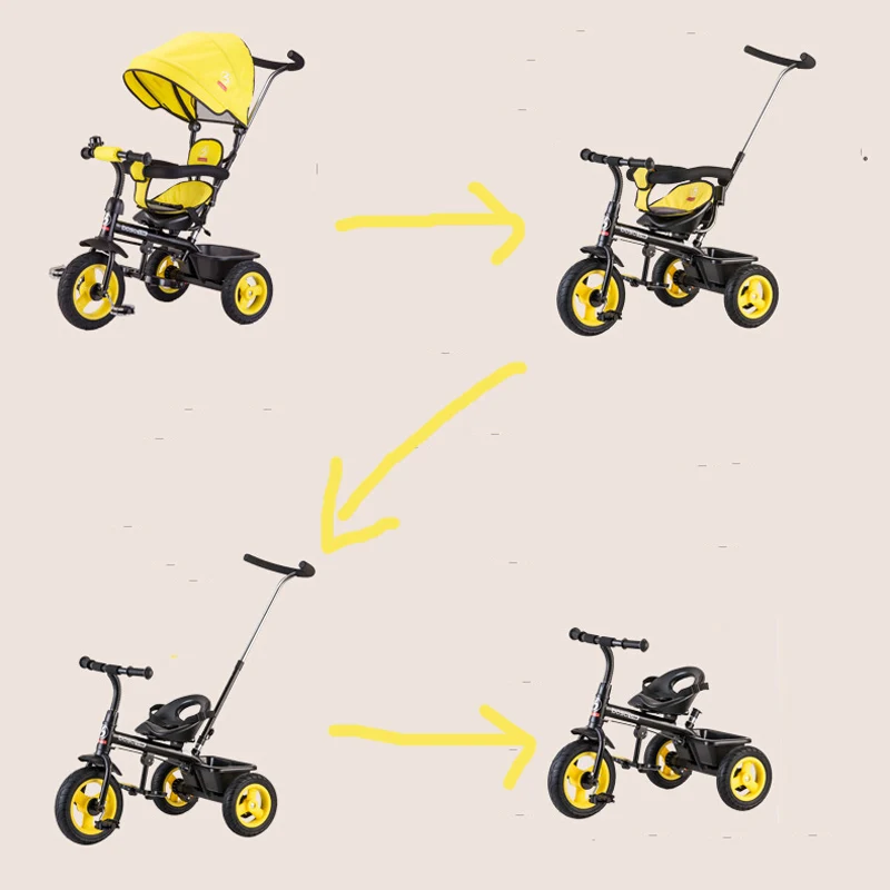 دراجة ثلاثية العجلات للأطفال من BOSO مع عجلات مطاطية لعربة الأطفال