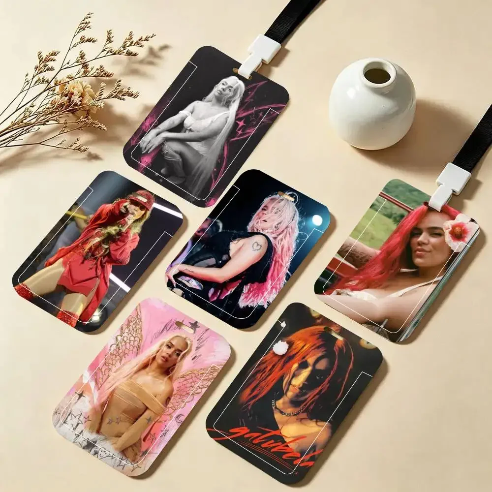 Singer Star Karol G 2023 Latest Pop Music ID Card Holder Neck Strap Pendant Door Badge Holder Lanyards Keychain Work Credential