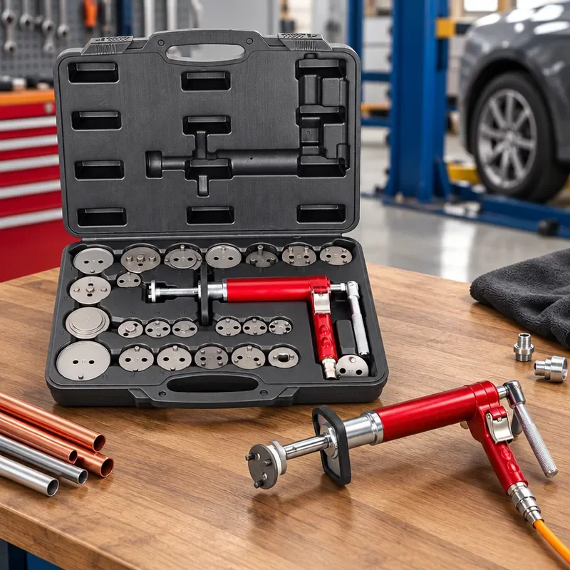 For 24 Piece Pneumatic Brake Caliper Piston Reset Tool Kit for Pad Replacement Disassembly and Adjustment
