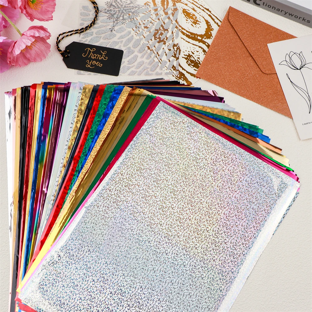 

50-100 шт. листы реактивной фольги с тонером для лазерного принтера, ламинатора, горячего тиснения, голографическая фольга, рулоны бумаги для поделок-карт своими руками