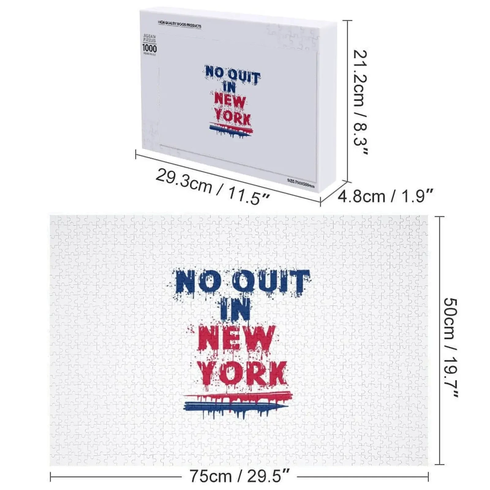 Puzzle No Quit in New York, elementy puzzle dla dorosłych, zabawki świąteczne, puzzle drewniane z własnym zdjęciem