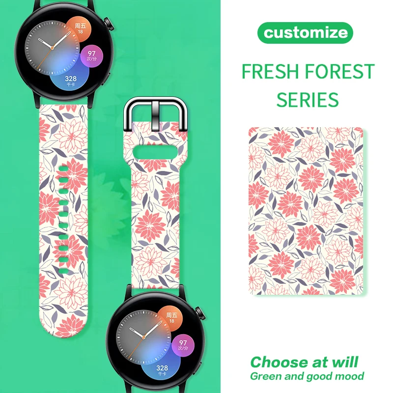 

Fresh Forest‌ Strap for Samsung Galaxy Watch 7/6/5 40mm 44mm Band Replaceable Braceclet 22mm for Xiaomi Huawei