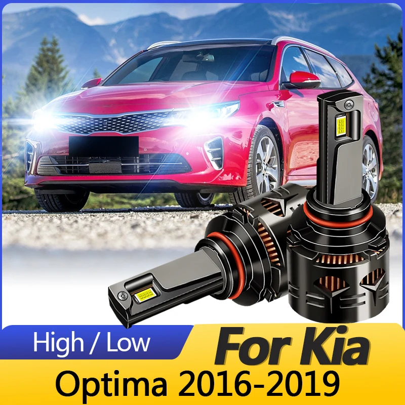 

2PCS 12V High quality White CANbus For Kia Optima 2016-2019 LED Headlights High Beams Low Beams 30000LM Plug&Play Accessories