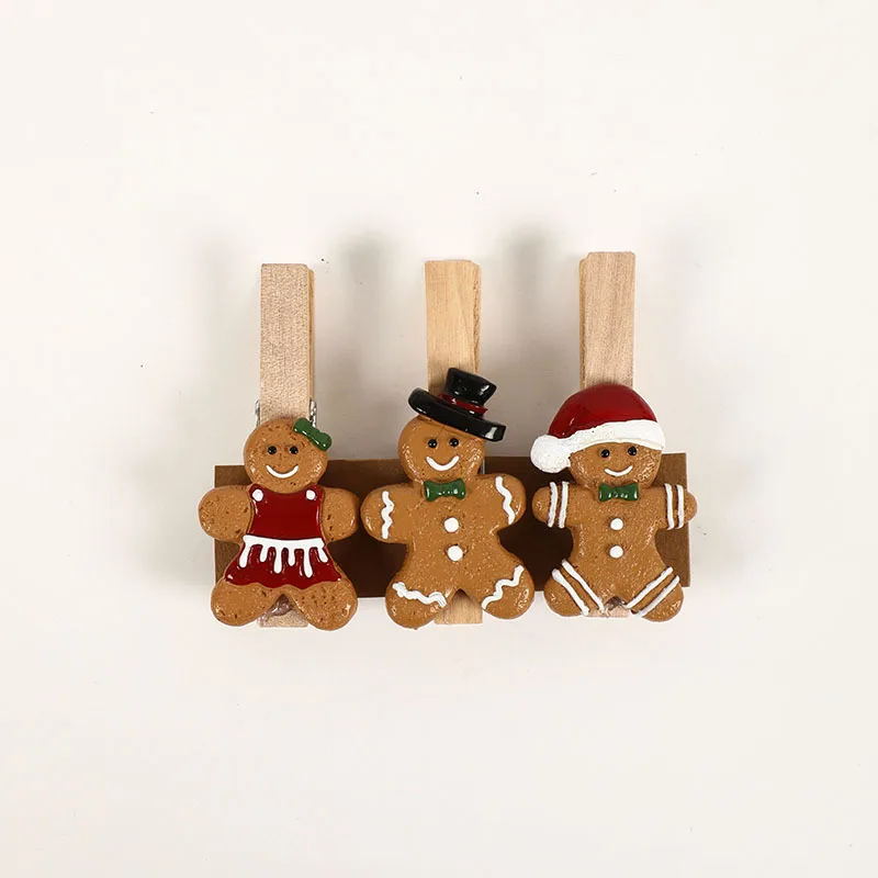 Decoración navideña de hombre de jengibre, colgante pequeño de resina, adorno de árbol de Navidad para Bar, restaurante, decoración de arreglo de escena