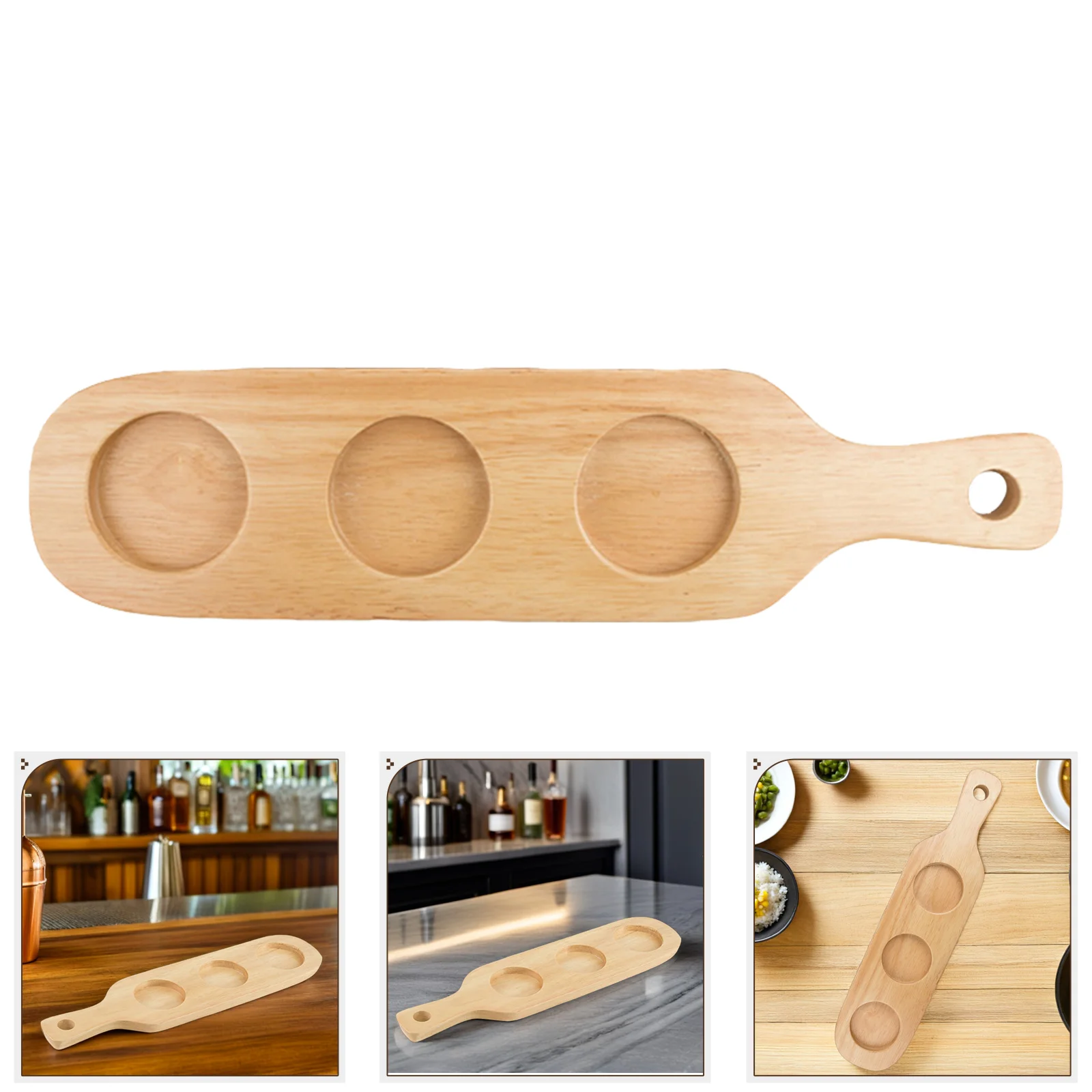 

Wooden Cup Holder Thickened Sturdy Waterproof 3 Slots Coaster Heat Resistant Household Decorative Home Cushion Wine Cups Serving