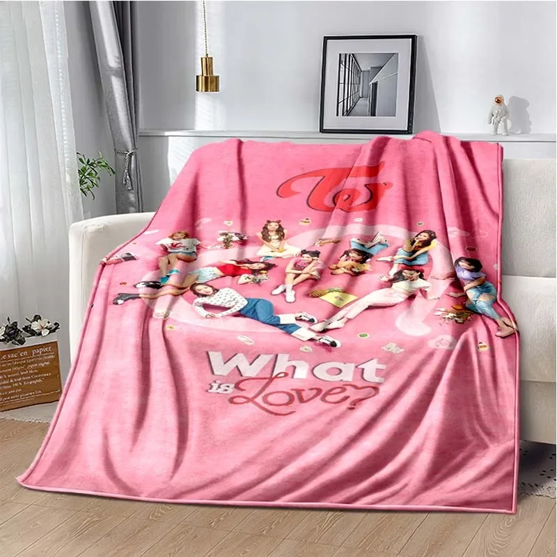 Kpop Twice Soft Flannel Plush Throw Blanket Girls Fashion Cute Blanket Bedroom Living Room Sofa Picnic Travel Blanket Girl Gift