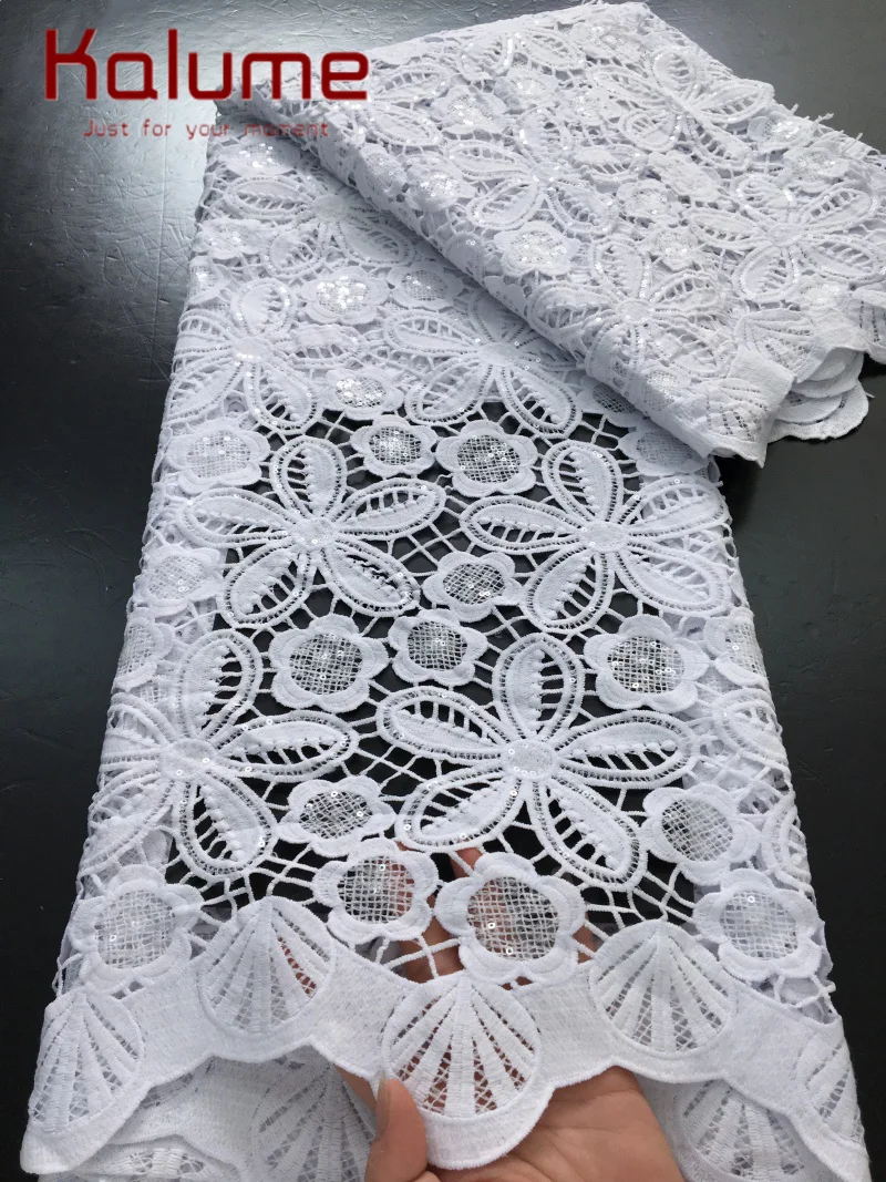 

Чисто белая новейшая нигерийская водная кружевная ткань высокого качества, африканский гипюровый шнур, кружевная ткань для женщин, свадебное платье F4483