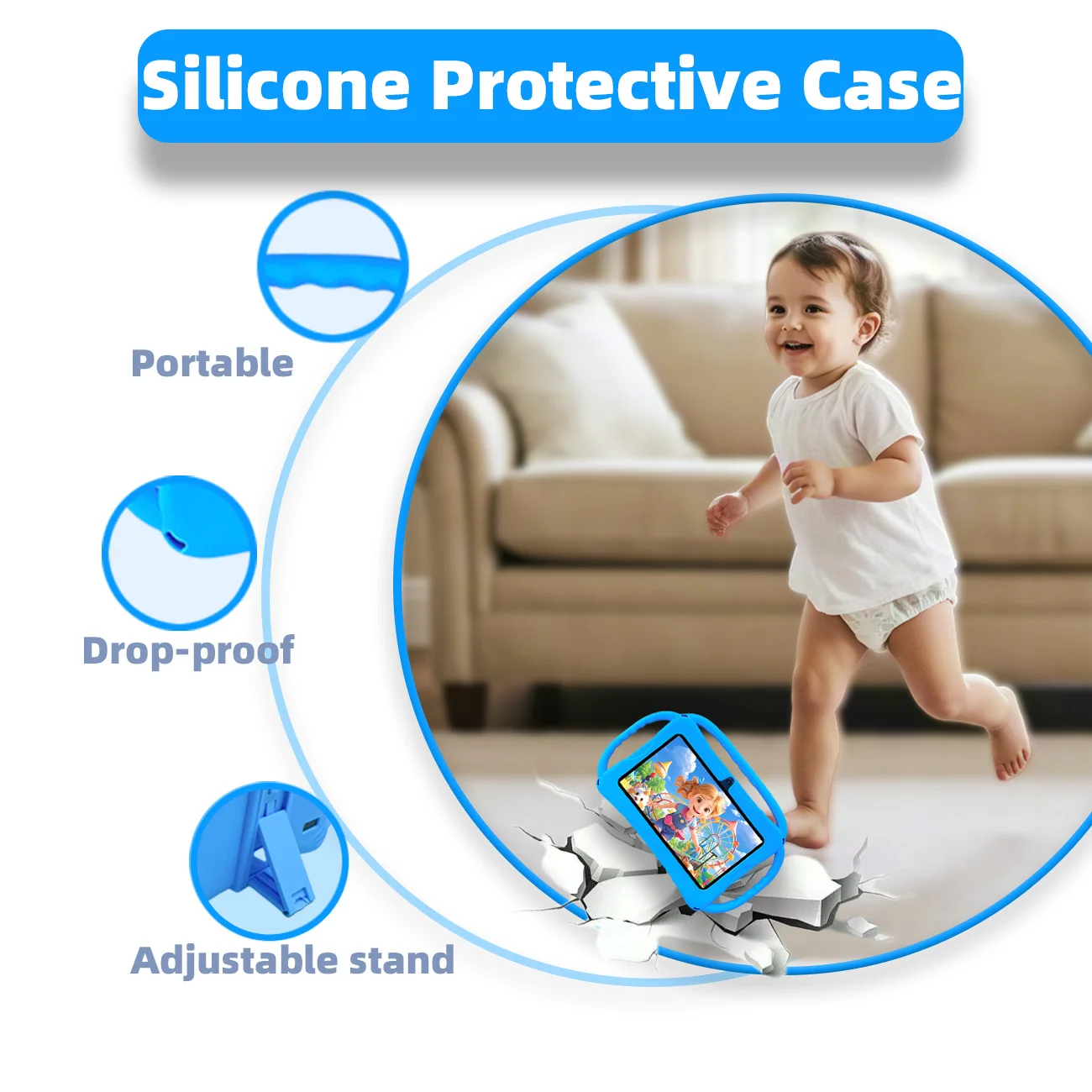 Tableta para niños de 7 pulgadas Android12, WiFi, batería de 3000mAh, cámara Dual, tableta educativa para niños y niñas, regalo para niños