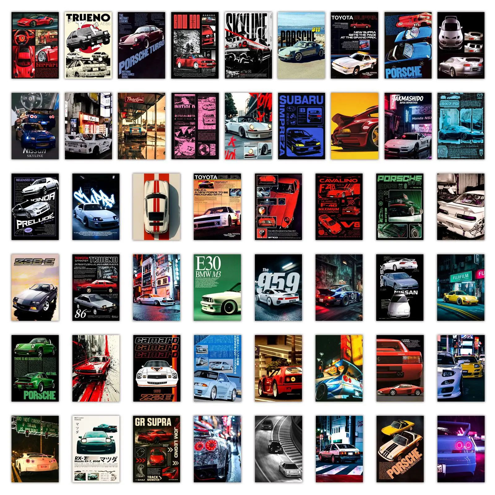10/30/50PCS Cool Car JDM Poster Cartoon Sticker FAI DA TE Telefono Laptop Bagagli Skateboard Graffiti Decalcomanie Divertimento per il Capretto