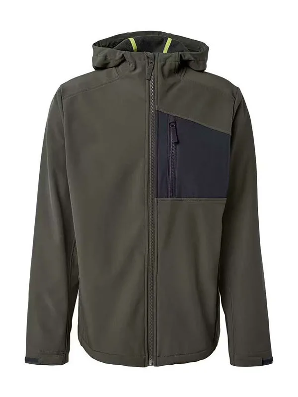 Men's Softshell Jacket Windproof Waterproof Fleece Lined Hooded Zipper Cardigan Outdoor Autumn Winter Warm Outerwear