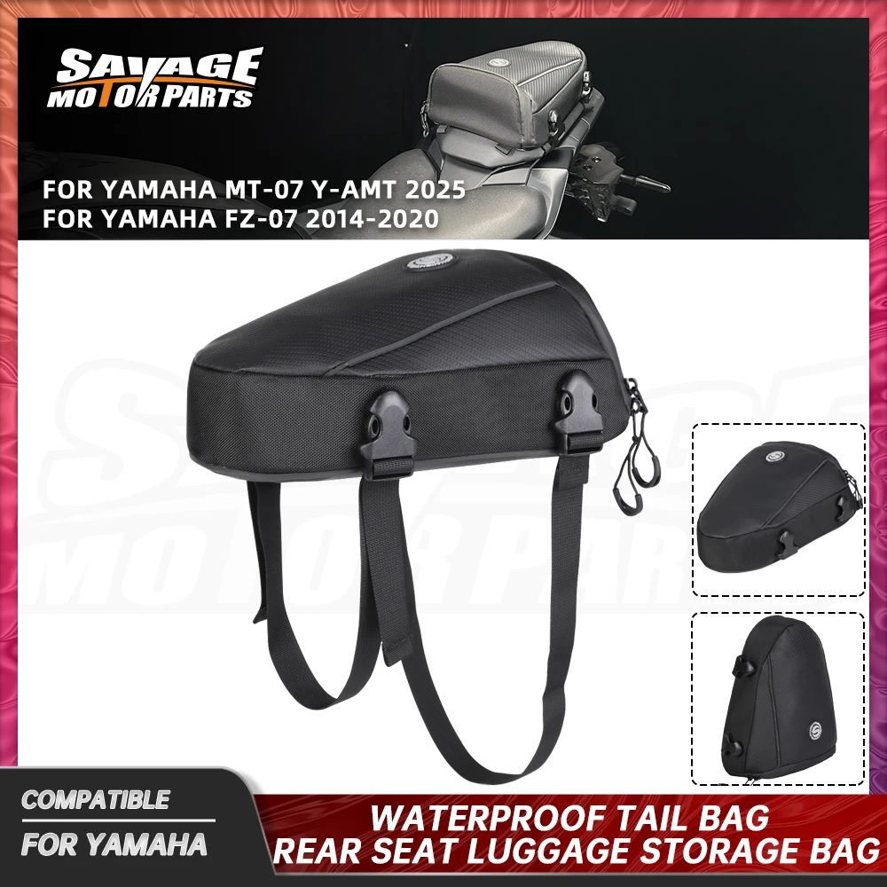 MT07 2025 Back Seat Bags For Yamaha MT-07 Y-AMT FZ-07 2014-2024 Waterproof Tail Bag Rear Seat Bag Multifunctional Rider Backpack