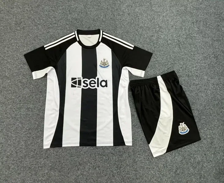 Newcastle Retro Black and White Short-sleeved Jersey 2425 Unpopular Football Jersey Men's Quick-drying Suit Sportswear 3D