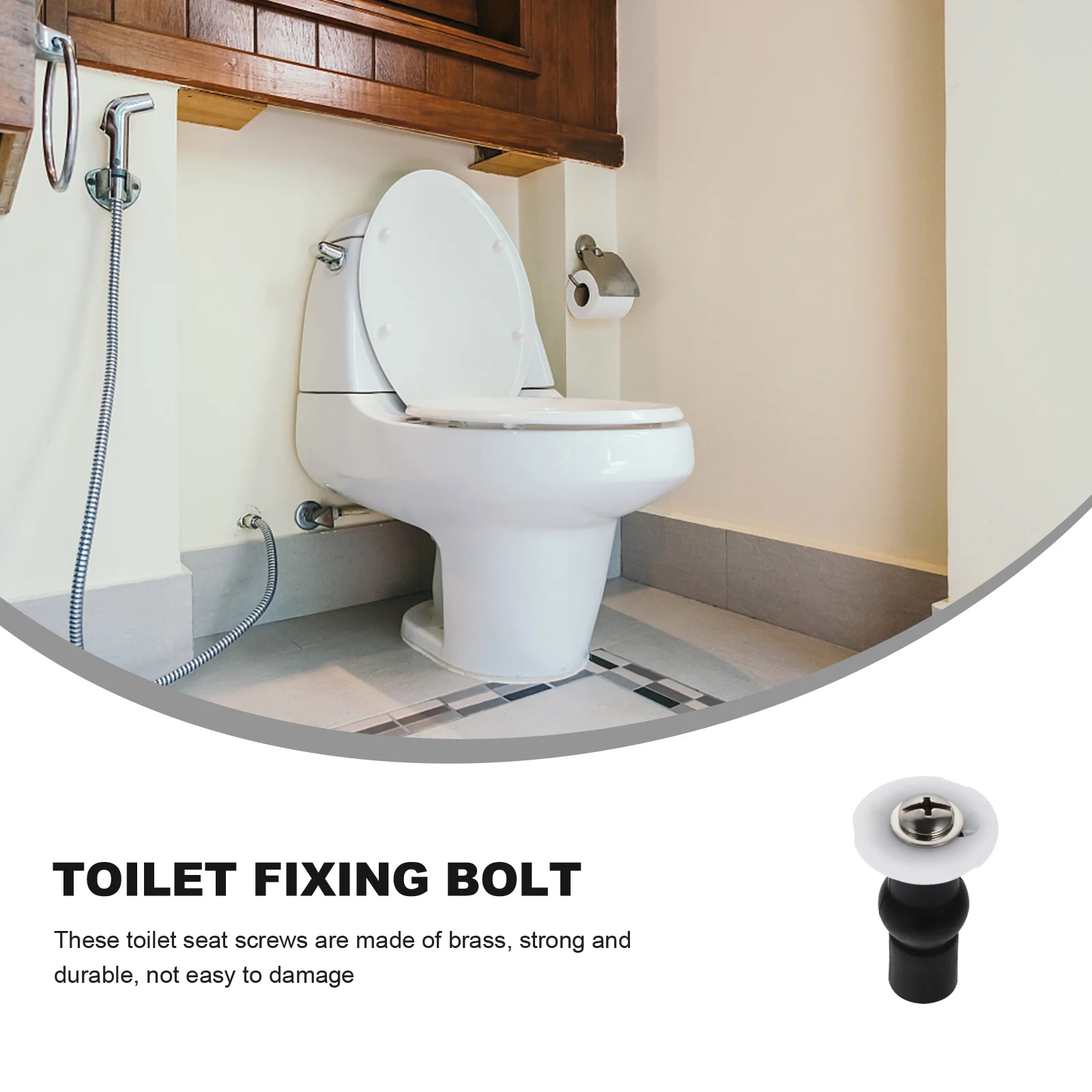 

6Pcs Toilet Seat Bolts Premium Brass Fixing Hardware for Toilet Lid Secure Fit Not Easy to Break Replacement Kit