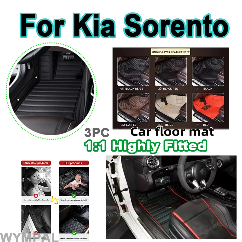 

Luxury Waterproof Car Carpet Floor Mat For Kia Sorento MQ4 2021 2022 2023 Leather mats Cat Floor Mats Automobile Car pads set