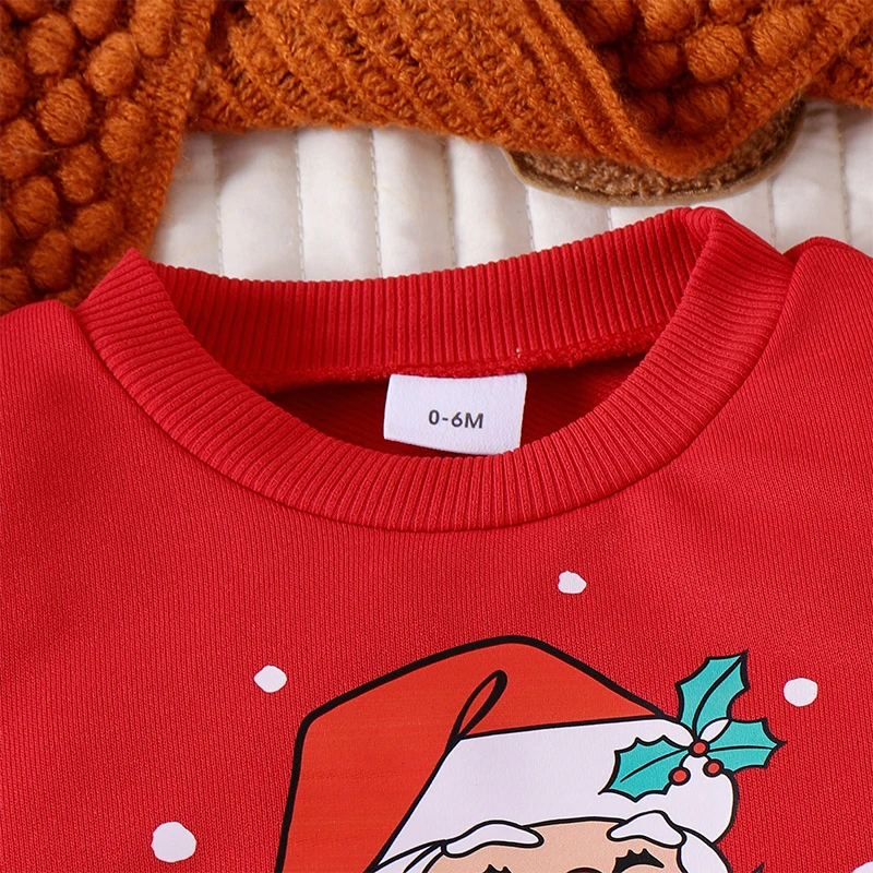 Suefunskry Toddler Boys Christmas Outfits Letter Santa Print Long Sleeve Sweatshirt Patchwork Long Pants 2Pcs Fall Clothes Set