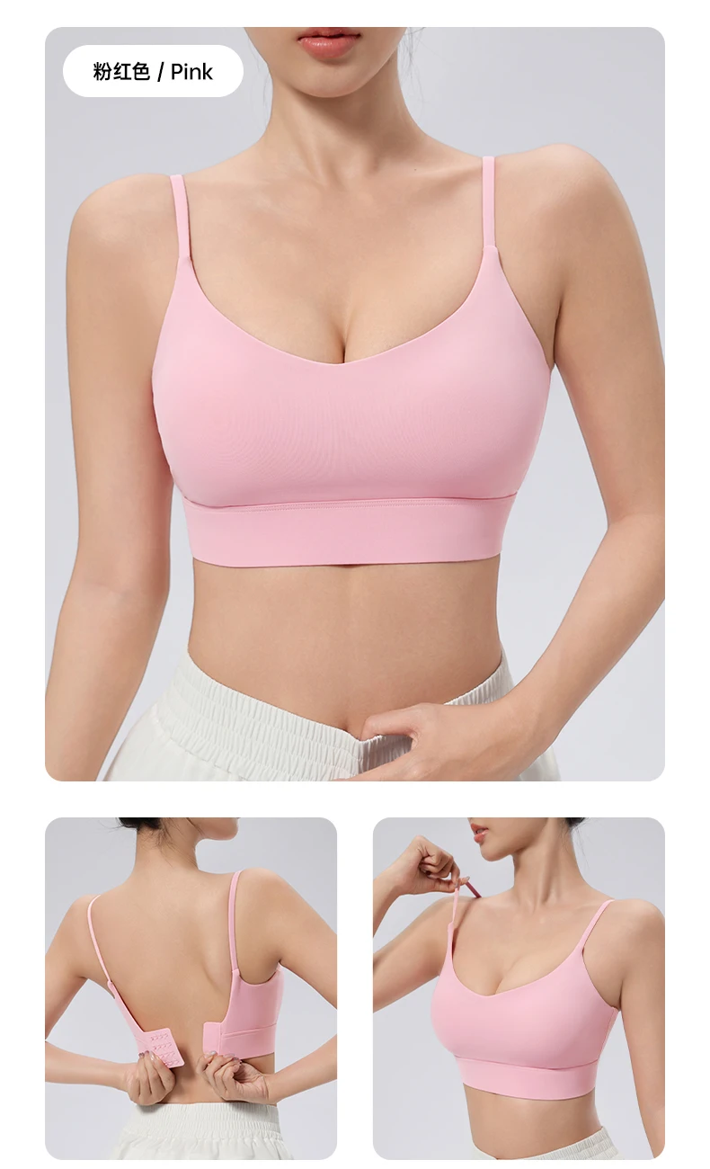 Damen Sport-Yoga-BH U-Form Fitness-Sport-BH Weich Hochfest Enganliegendes Oberteil Umfassendes Training Gym Yoga Unterwäsche – Detail 9