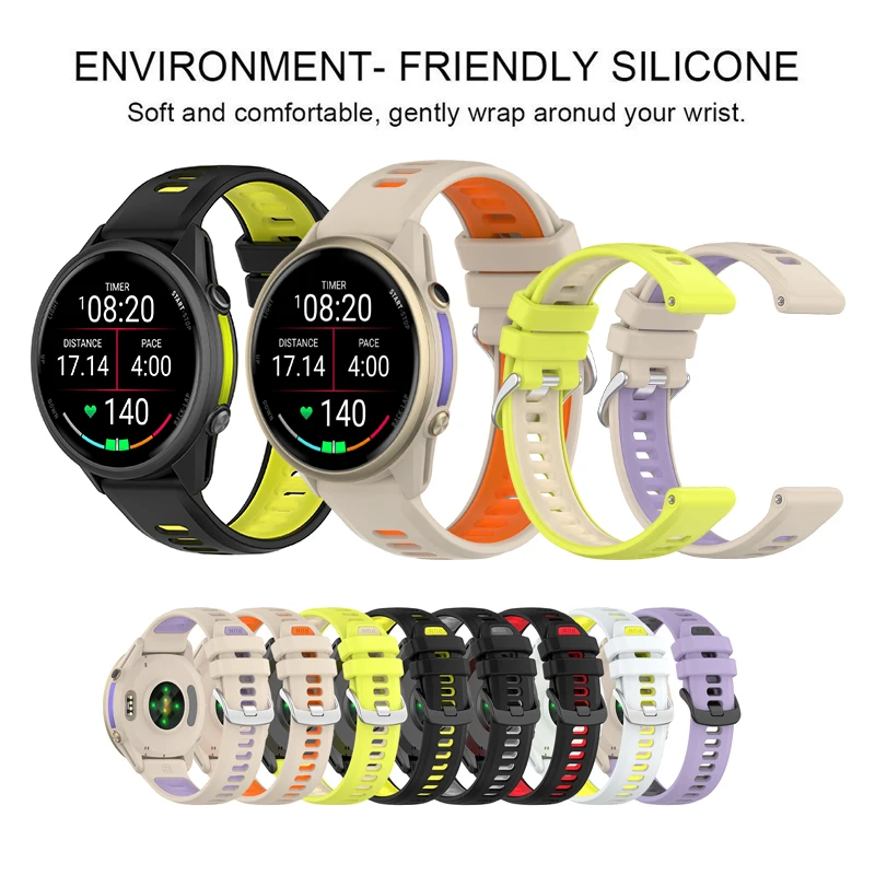 Run Sports Silicone Strap For Garmin Forerunner 970 965 955 945 935 Solar Descent G1 approach S62 S60 Color Matching Wrist Band