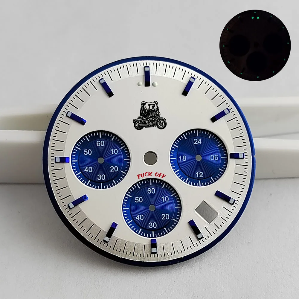 Orologio VK63 di lusso di fascia alta da 39,7 mm con quadrante personalizzato tipo panda luminoso da 32,5 mm e accessori per orologi con movimento al quarzo VK63