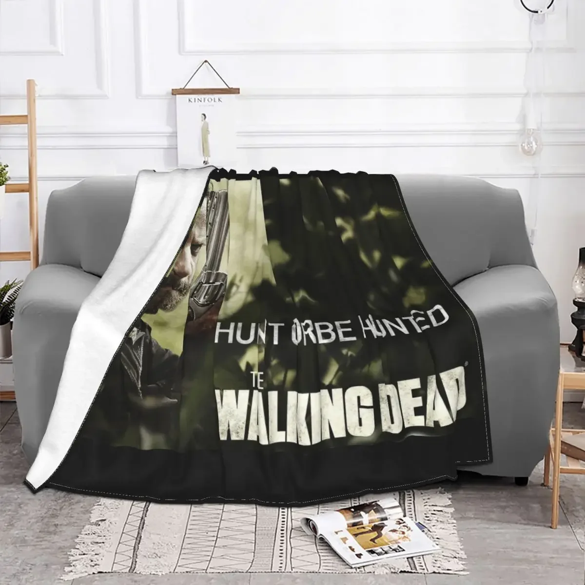 Rick Grimes Andrew Lincoln Blankets The Walking Dead Horror Zombie Flannel Vintage Soft Throw Blanket for Bed Sofa Textile Decor