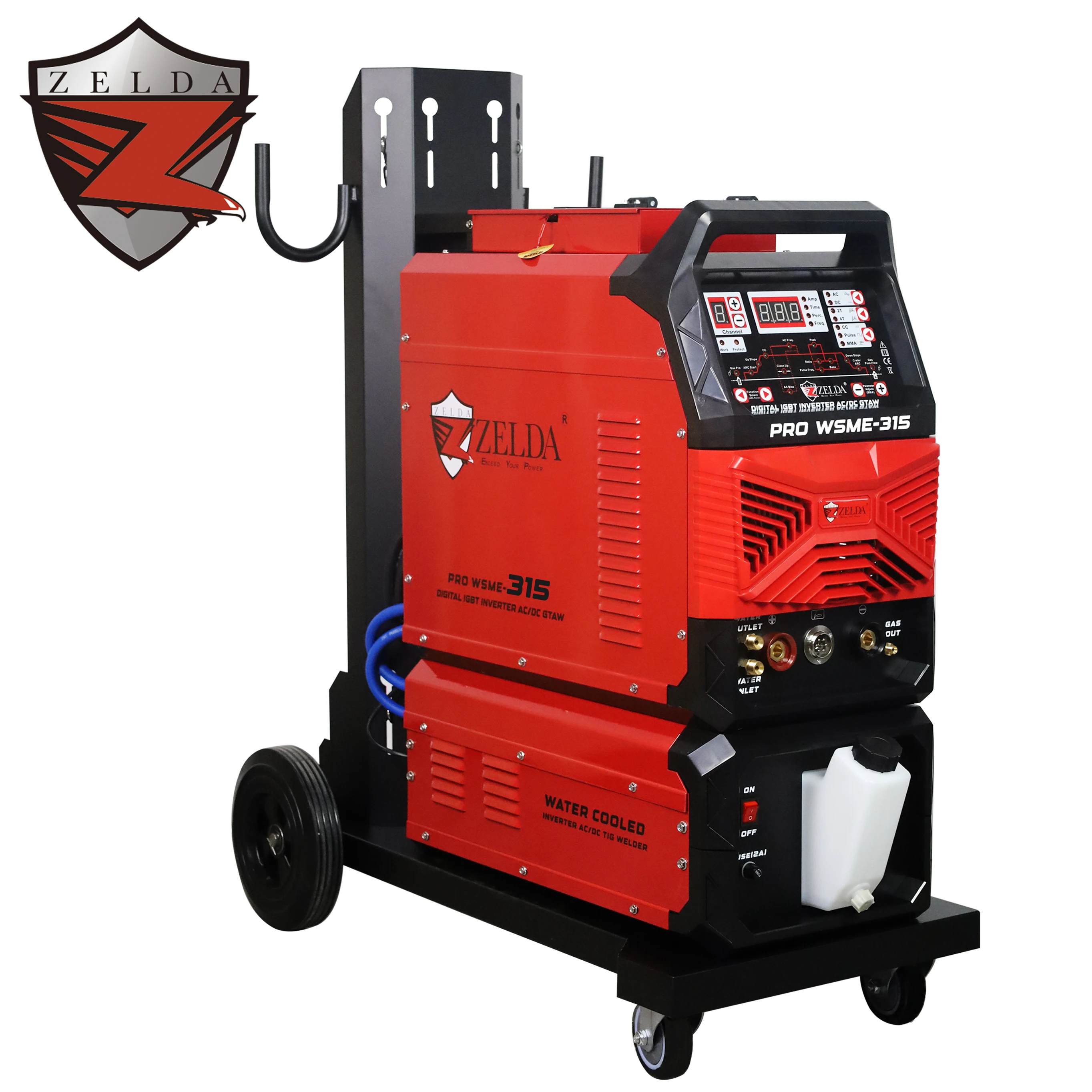 ZELDA TIG AC DC PULSE Function 3ph 380v 315A Water Tank Tig Machine Weld Aluminium Soldador Industrial Welding Machine