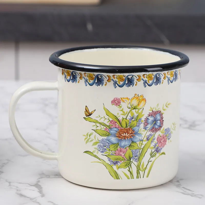 

Расписная эмалированная кружка без крышки для кофе, молока, сока, для детей и взрослых, 30-400 мл, столовые приборы